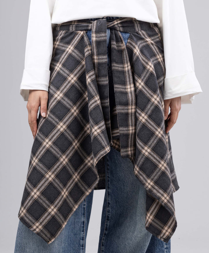 Wrap Carreaux Skirt