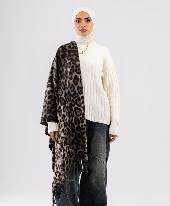 Casual Leopard Winter Shawl
