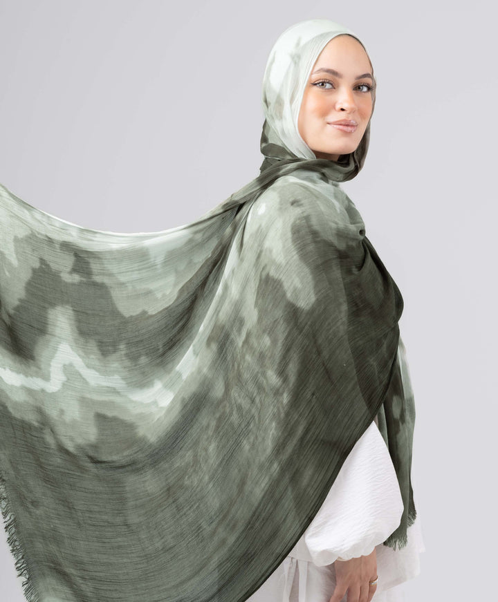 Wave Dye Linen Scarf