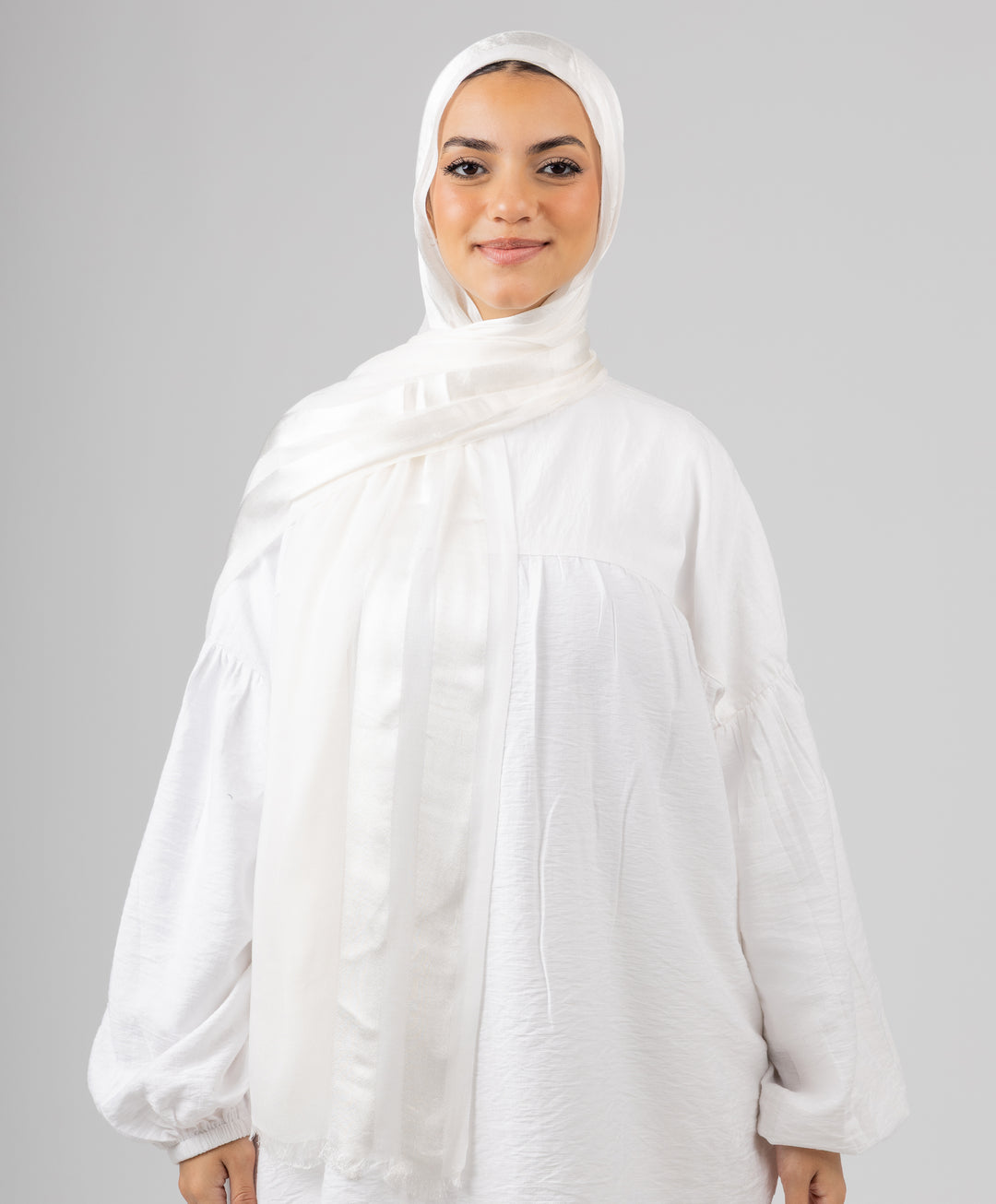 Glowy Satin Linen Scarf