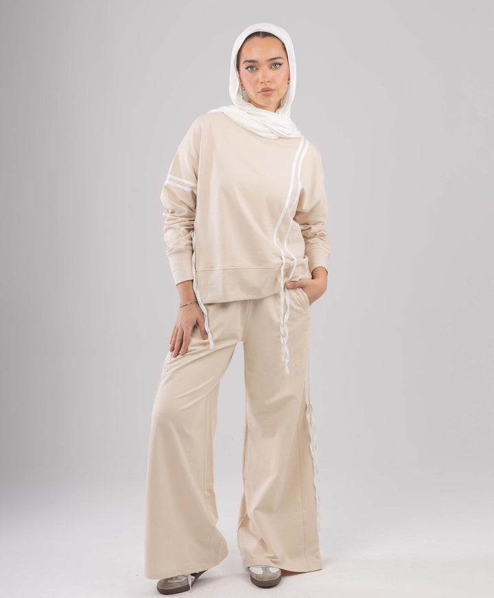 White Stripes Cotton Set