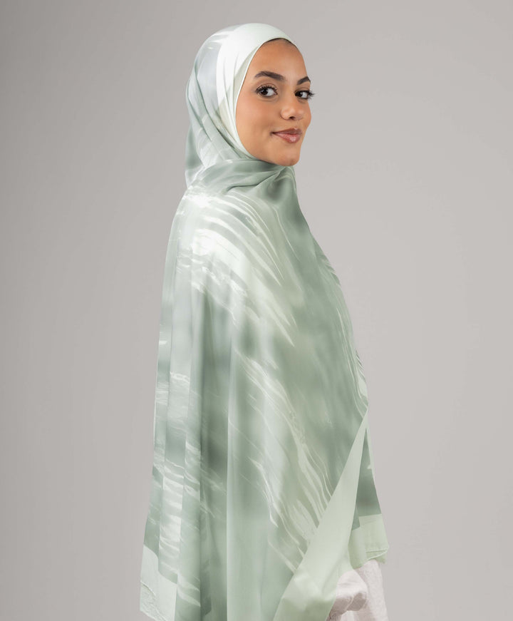 Quiet Green Chiffon Scarf