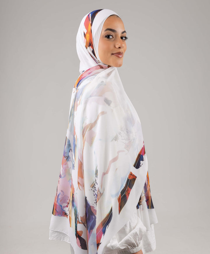 Painted Chiffon Scarf