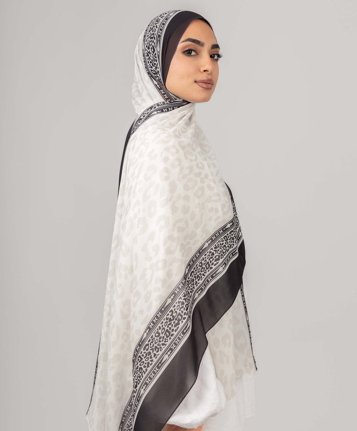 Ghost Leopard Chiffon Scarf