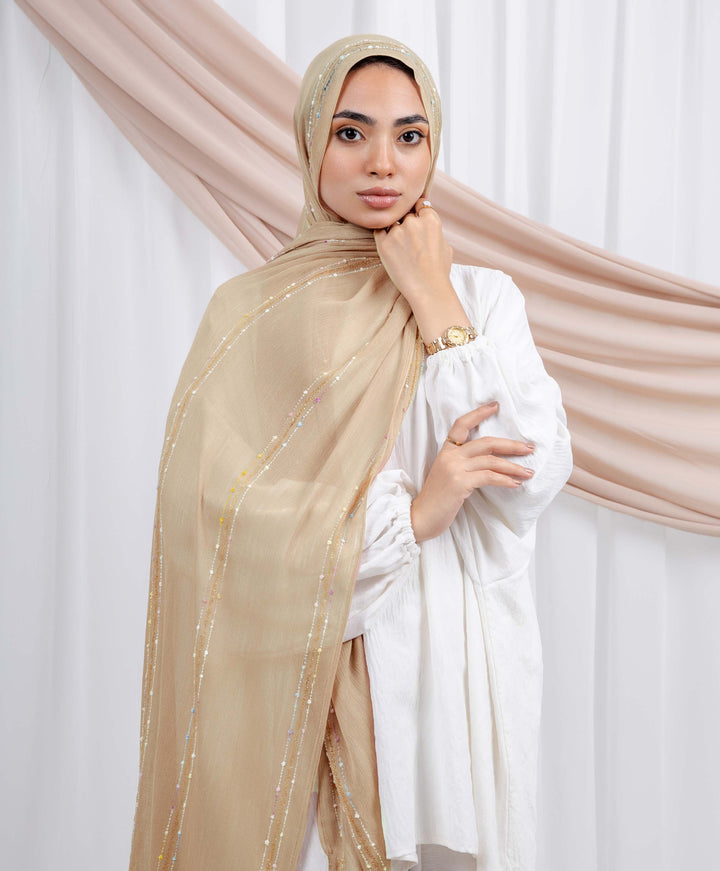 Embroidered Linen Scarf