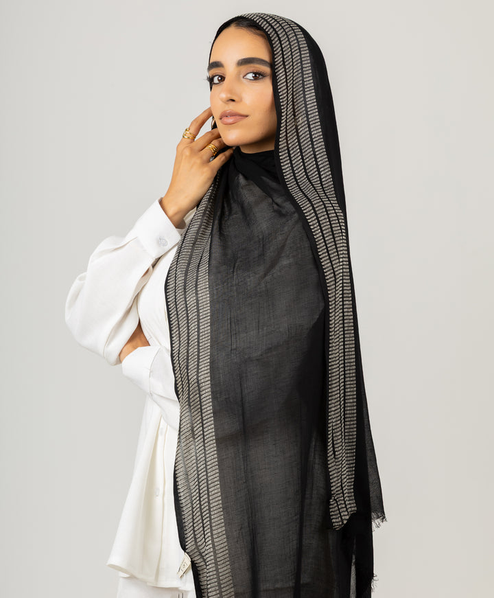 Black Stripe Scarf