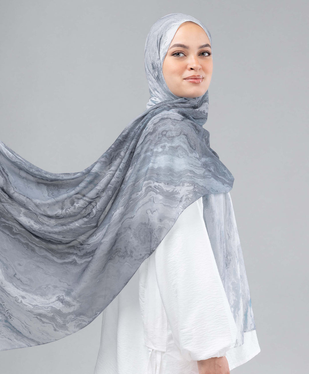 Pearl Marble Chiffon Scarf