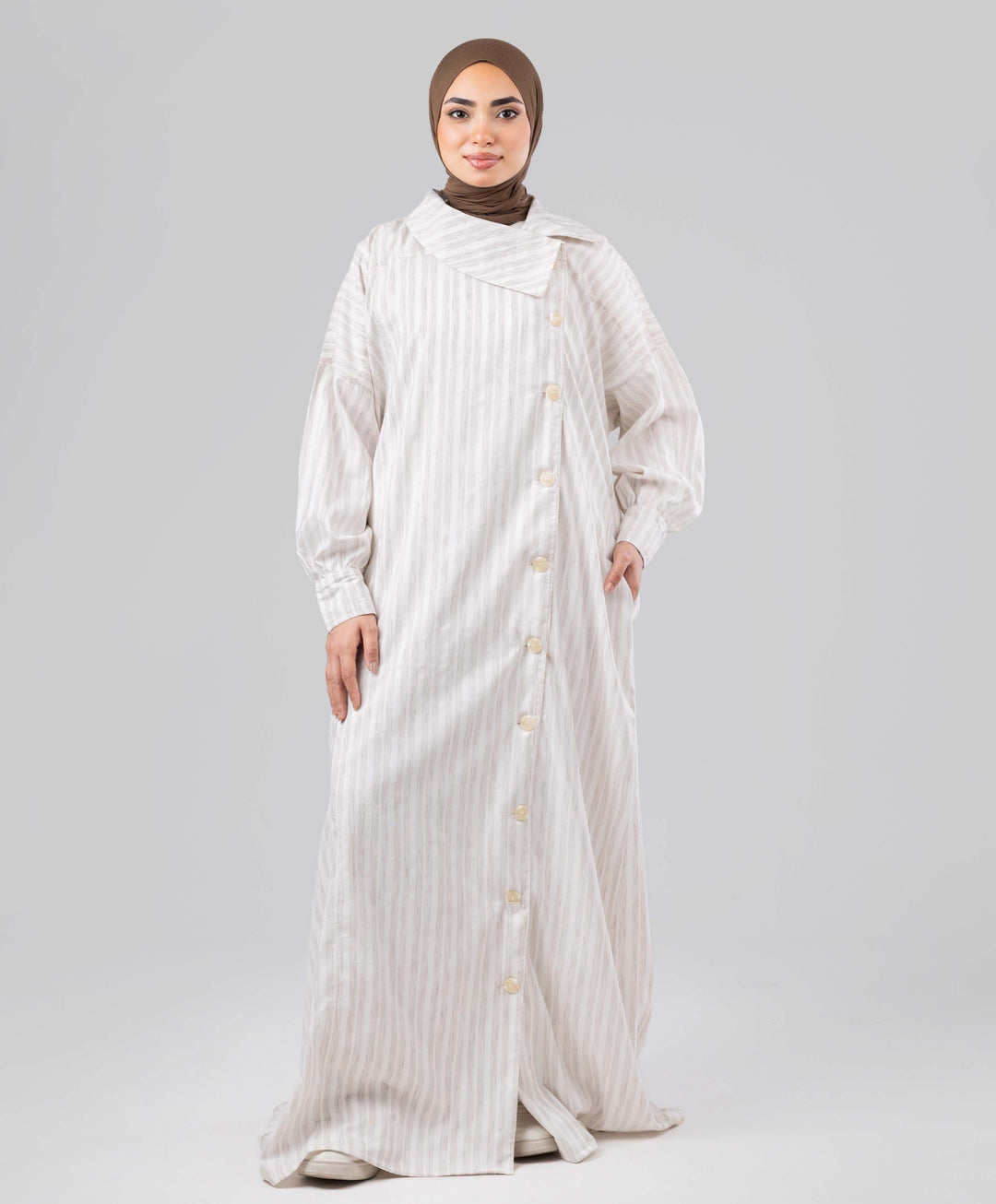 Striped Linen Abaya
