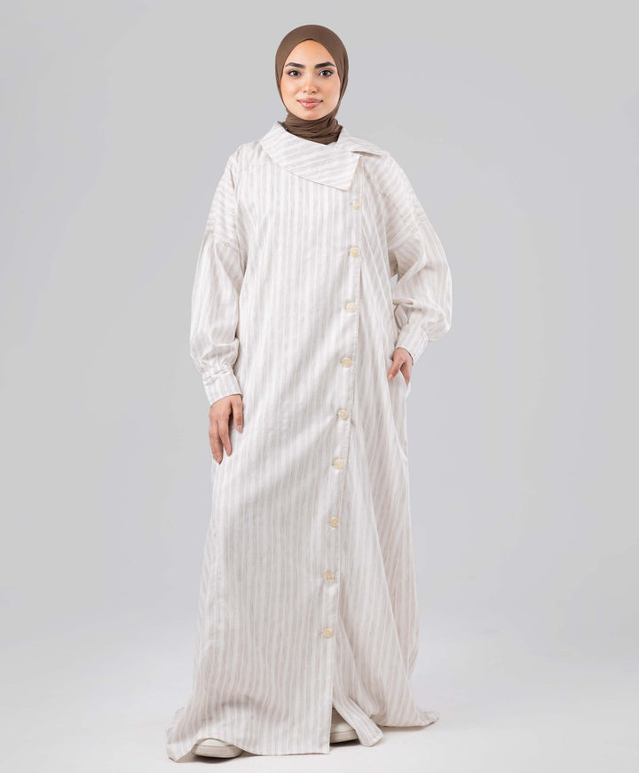Striped Linen Abaya