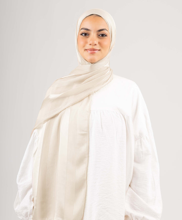 Stately Satin Chiffon Scarf