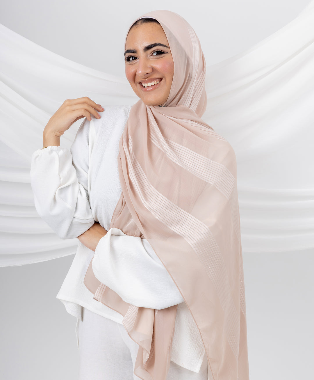 Glittery Satin Chiffon Scarf