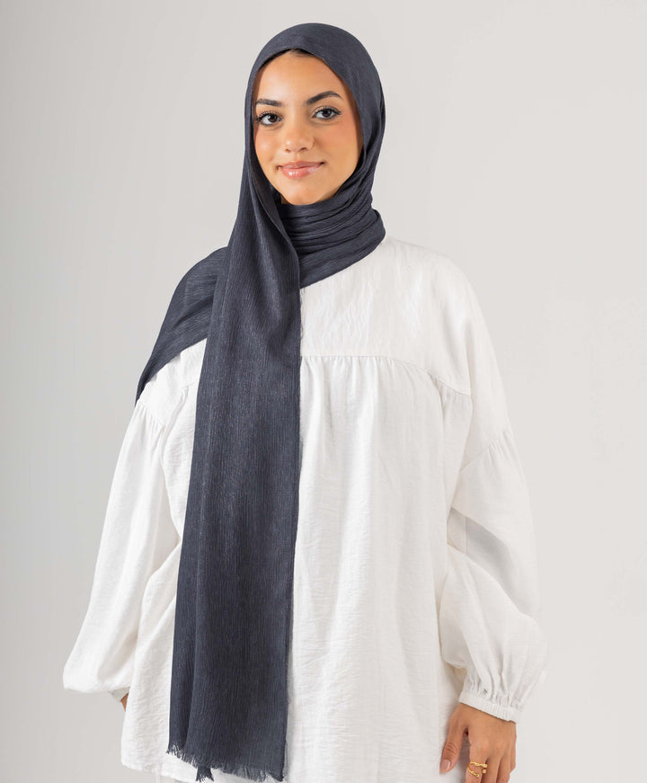 Foggy Marble Tassels Cotton Scarf