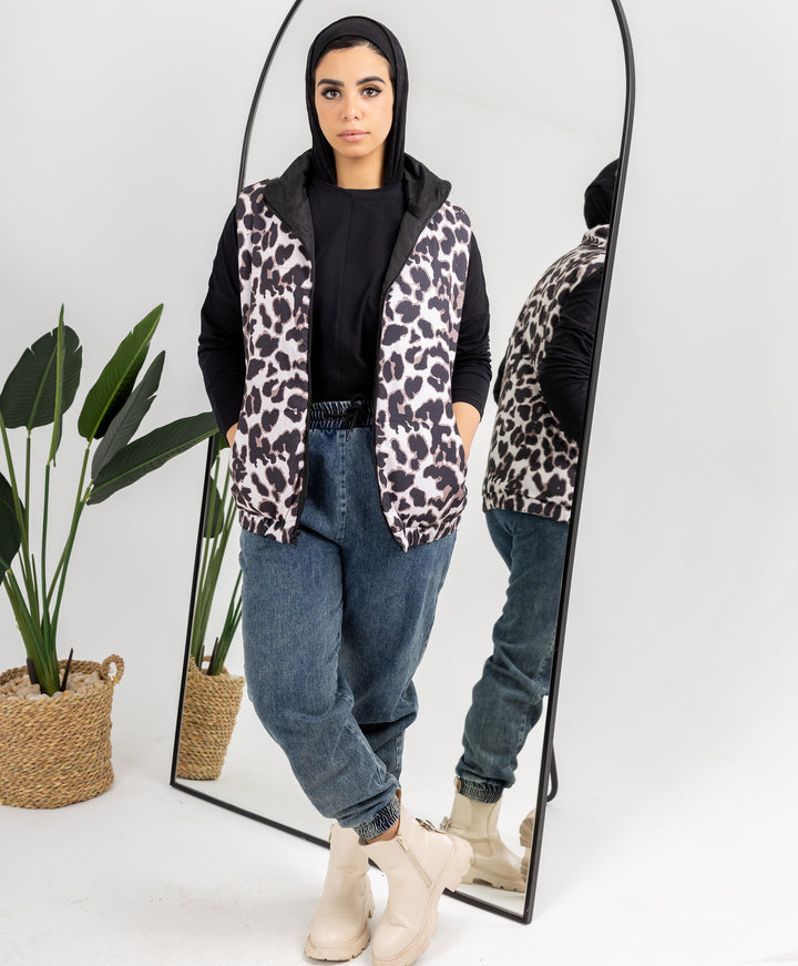 Leopard Double Face Vest