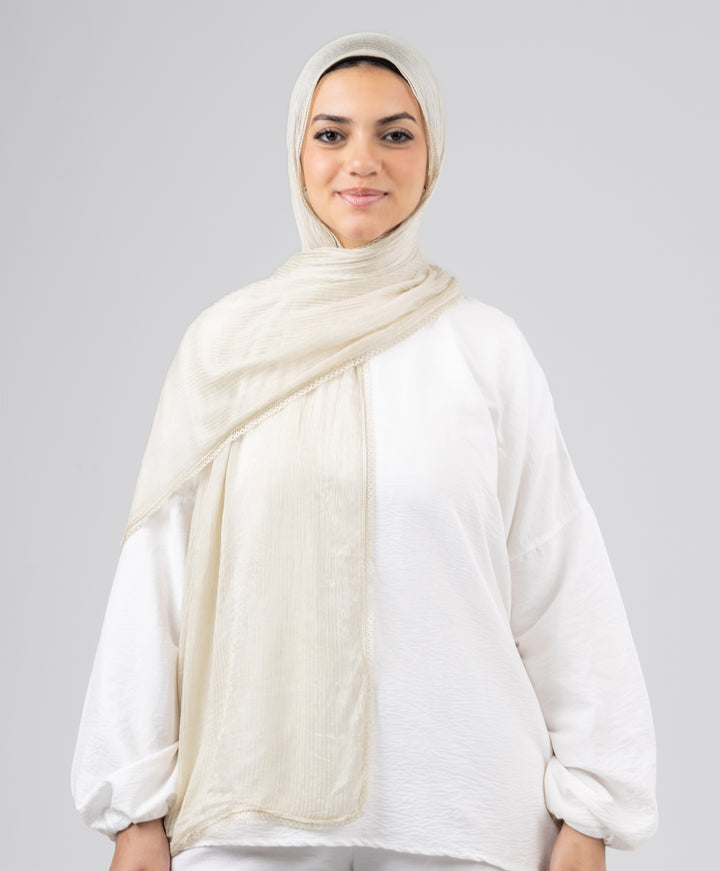 Lace Plain Cotton Scarf