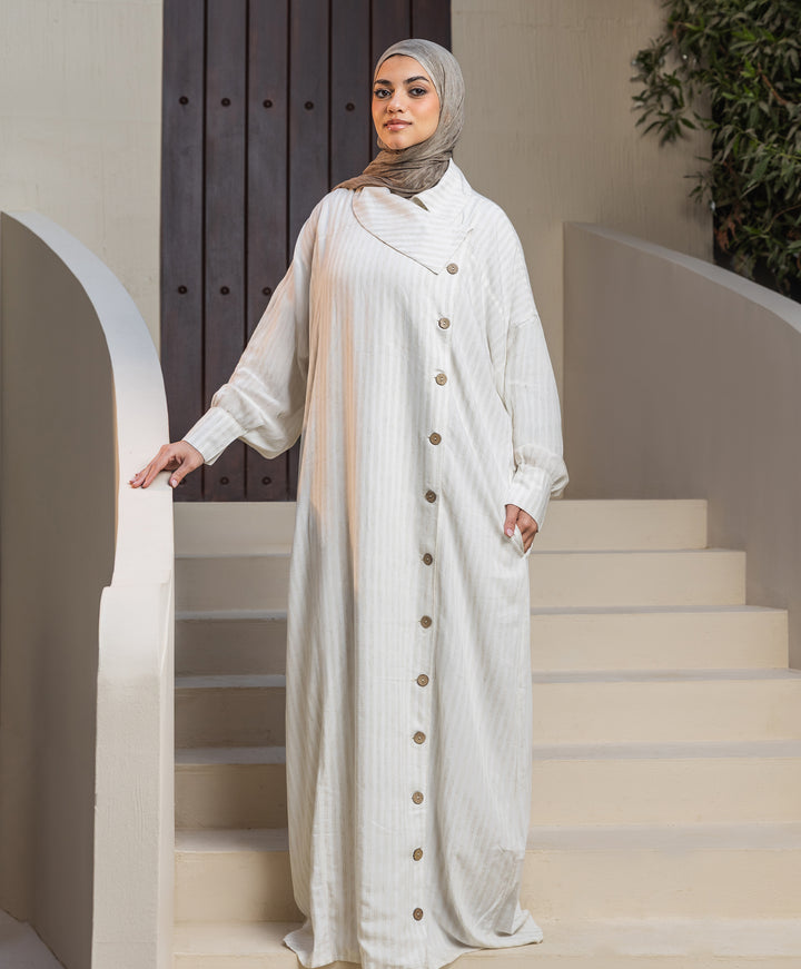 Striped Linen Abaya