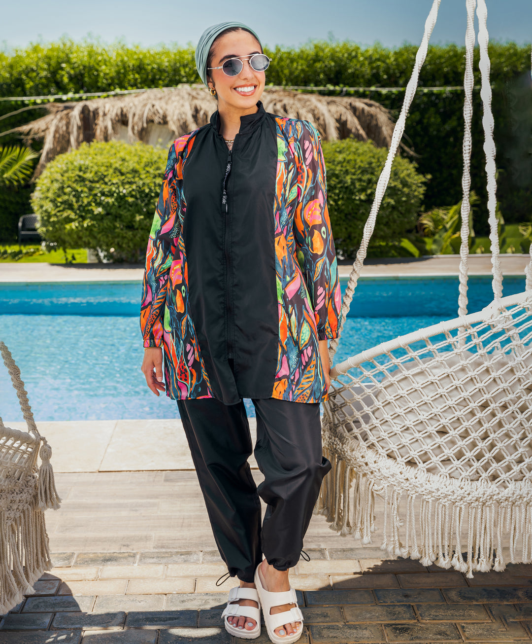Side Printed Modest Burkini
