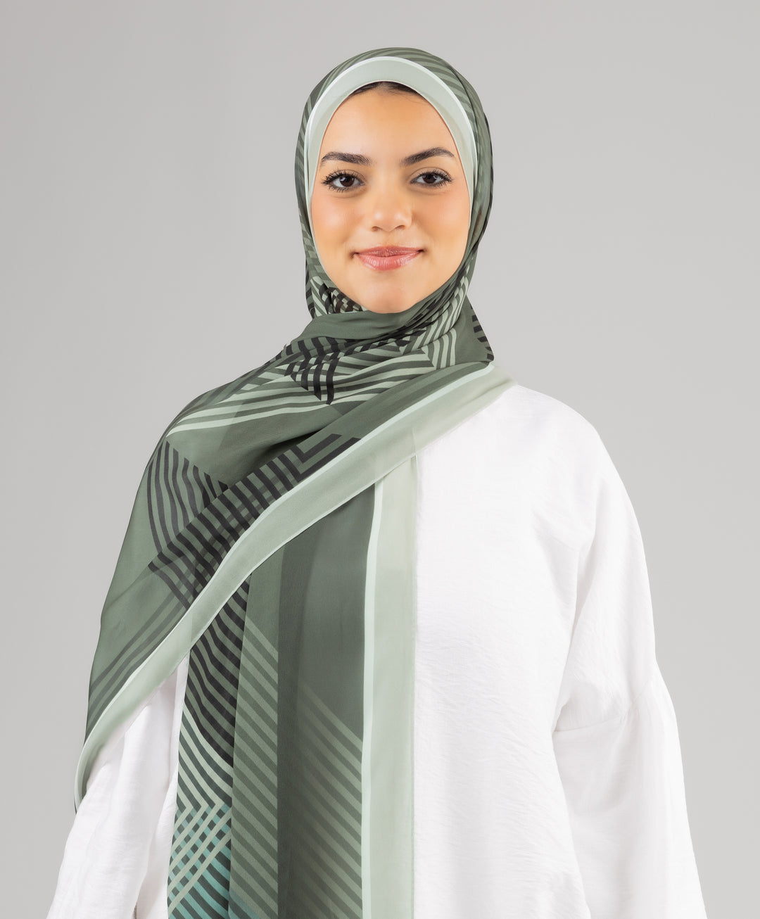 Geo Forest Chiffon Scarf