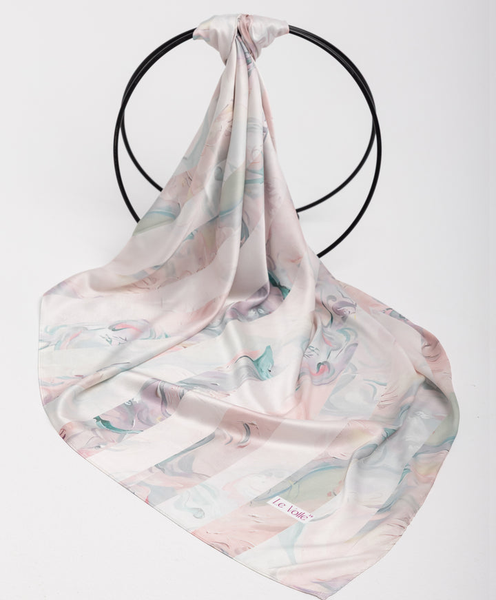Printed Thick Satin Sq. Scarf
