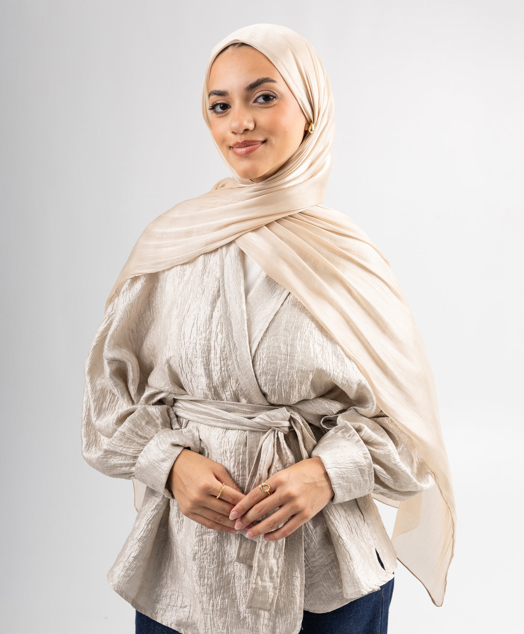 Organza Crinkle Satin Scarf