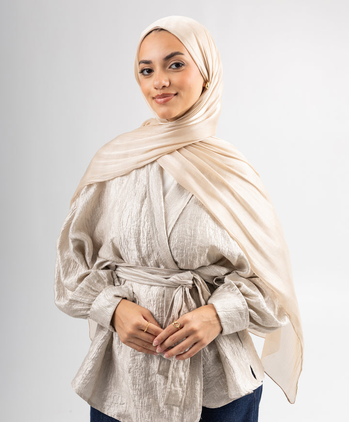 Organza Crinkle Satin Scarf