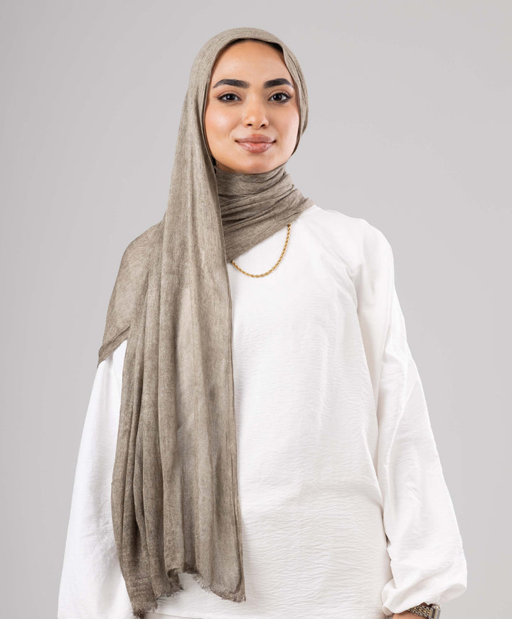 Fuzzy Linen Marble Scarf
