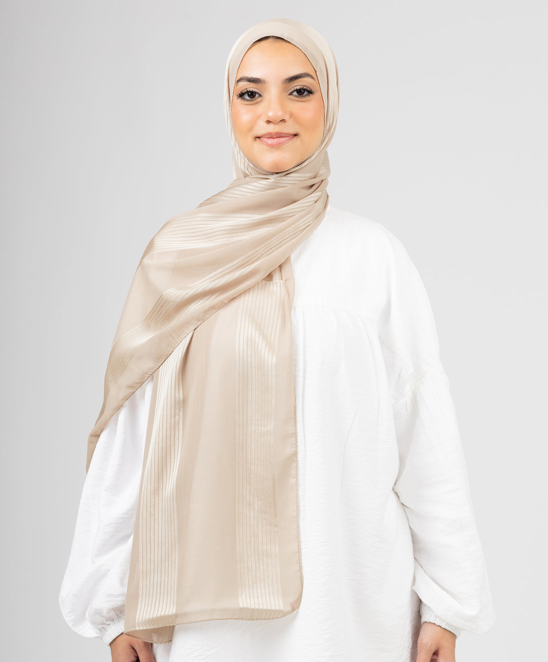 Glittery Crinkle Satin Chiffon Scarf