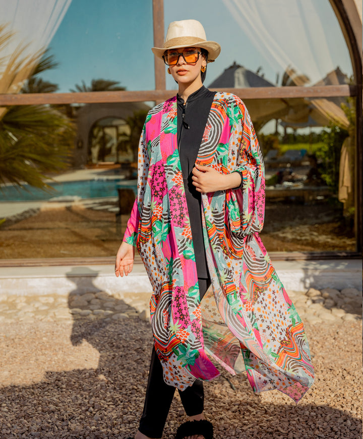 Printed Chiffon Kimono