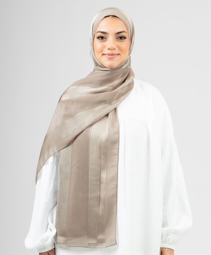 Glittery Crinkle Satin Chiffon Scarf