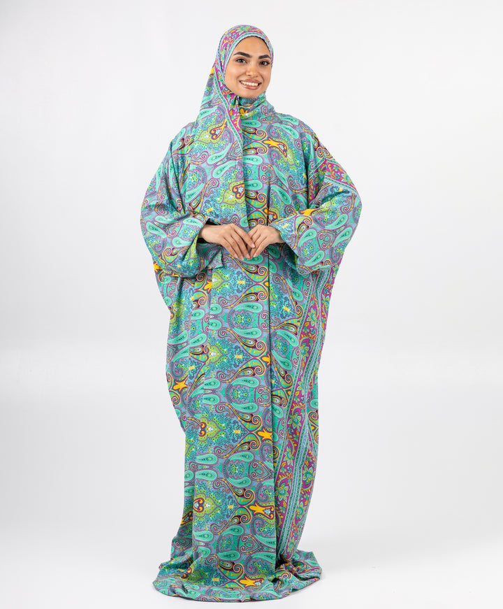 Teal Paisley Viscose Isdal