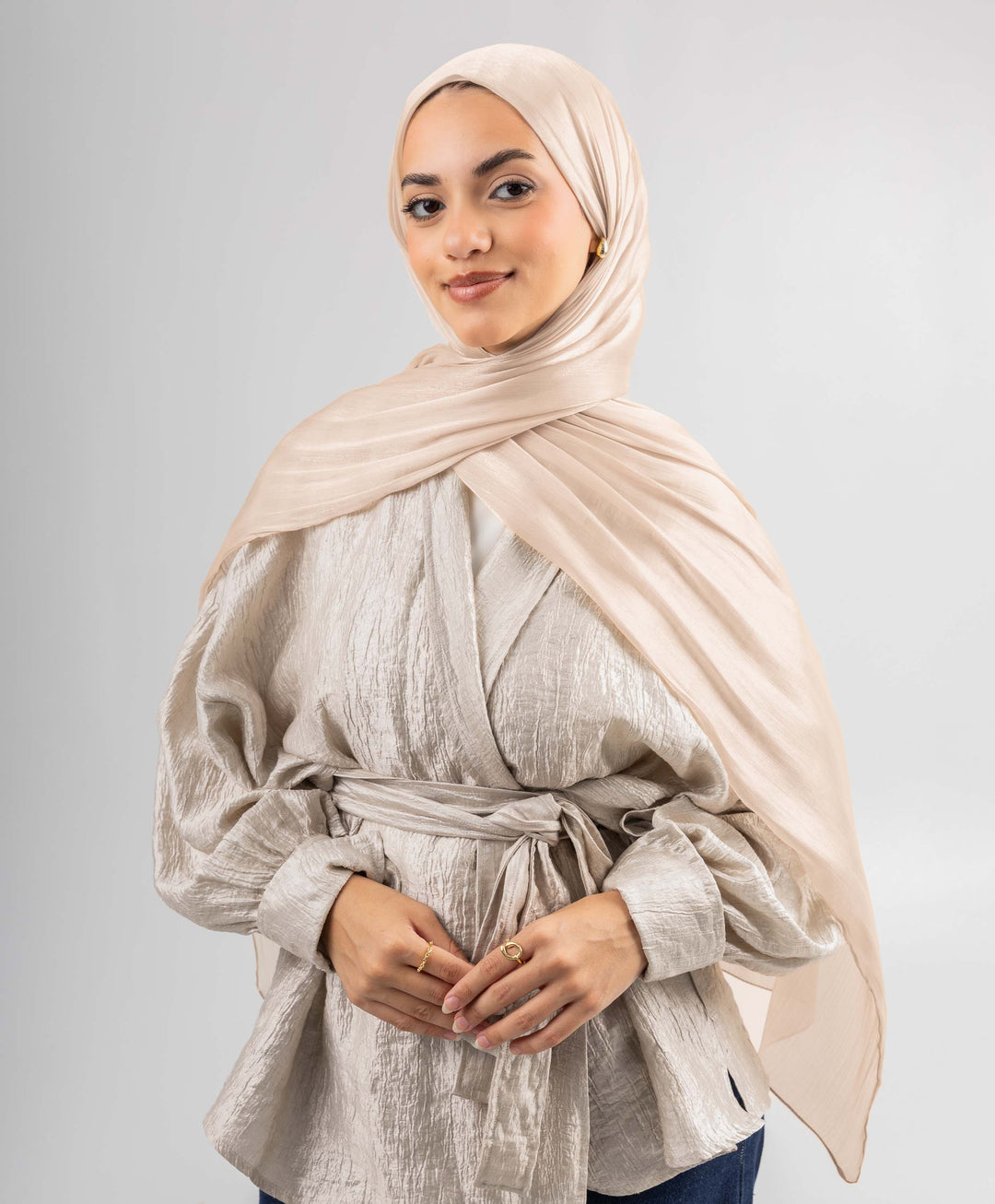 Organza Crinkle Satin Scarf