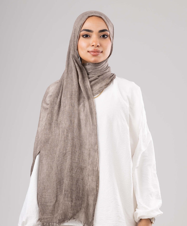 Fuzzy Linen Marble Scarf