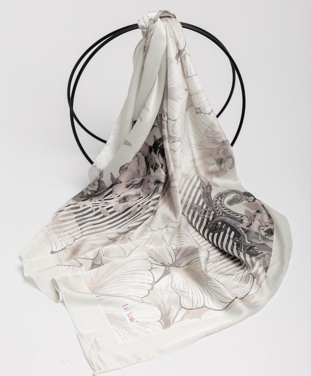 Printed Thick Satin Sq. Scarf