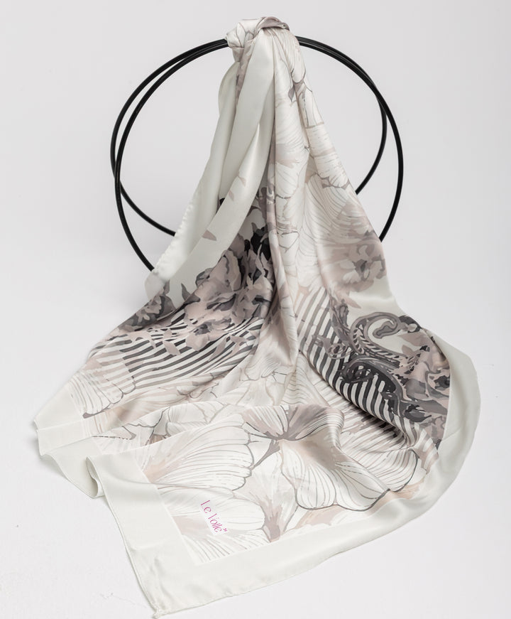 Printed Thick Satin Sq. Scarf