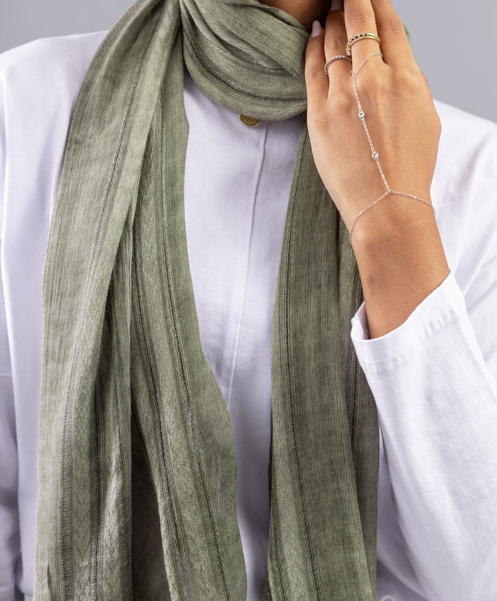 Striped Linen Scarf