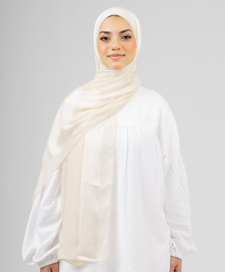 Glittery Crinkle Satin Chiffon Scarf