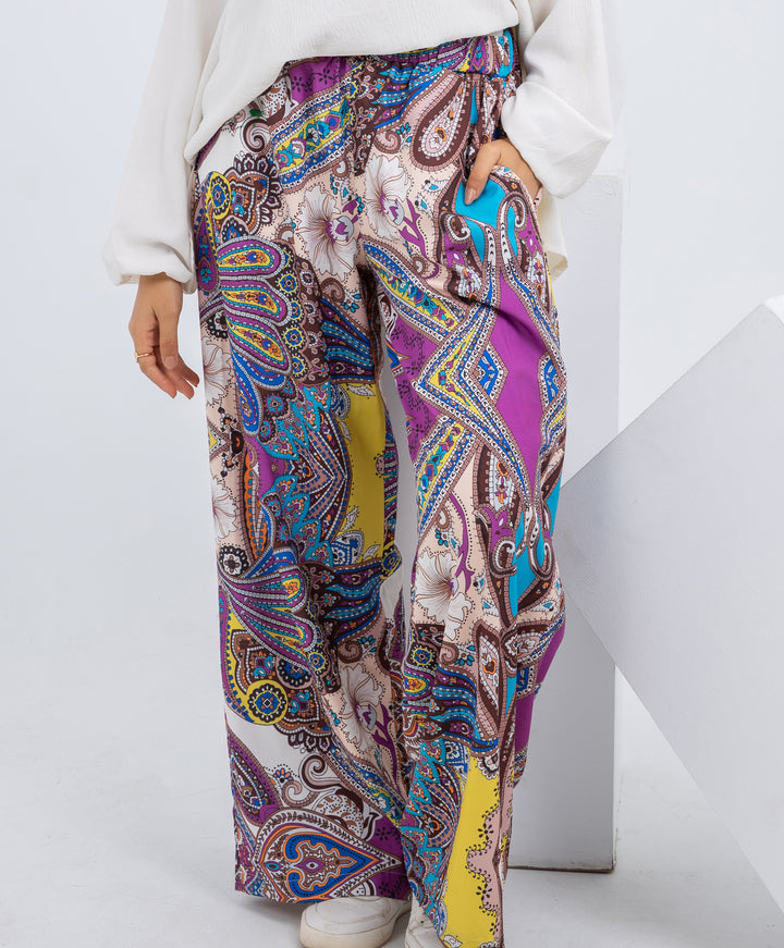 Printed Satin Pants