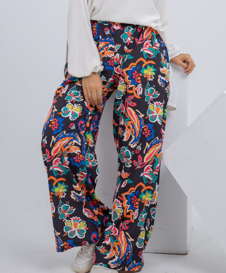 Printed Satin Pants