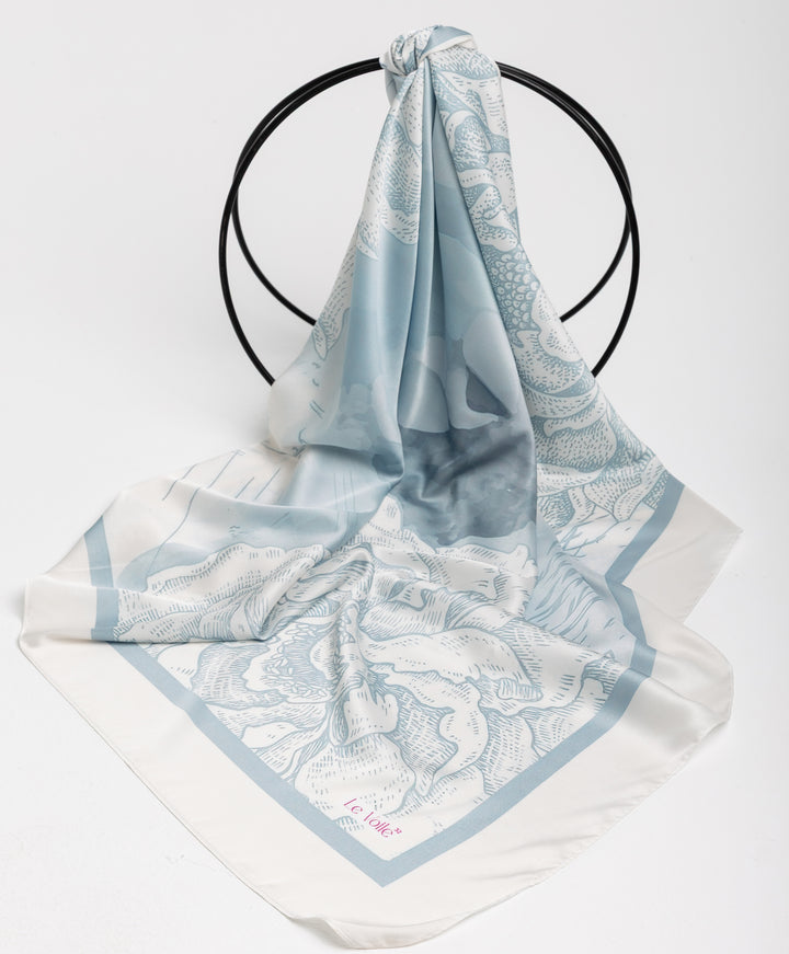 Printed Thick Satin Sq. Scarf