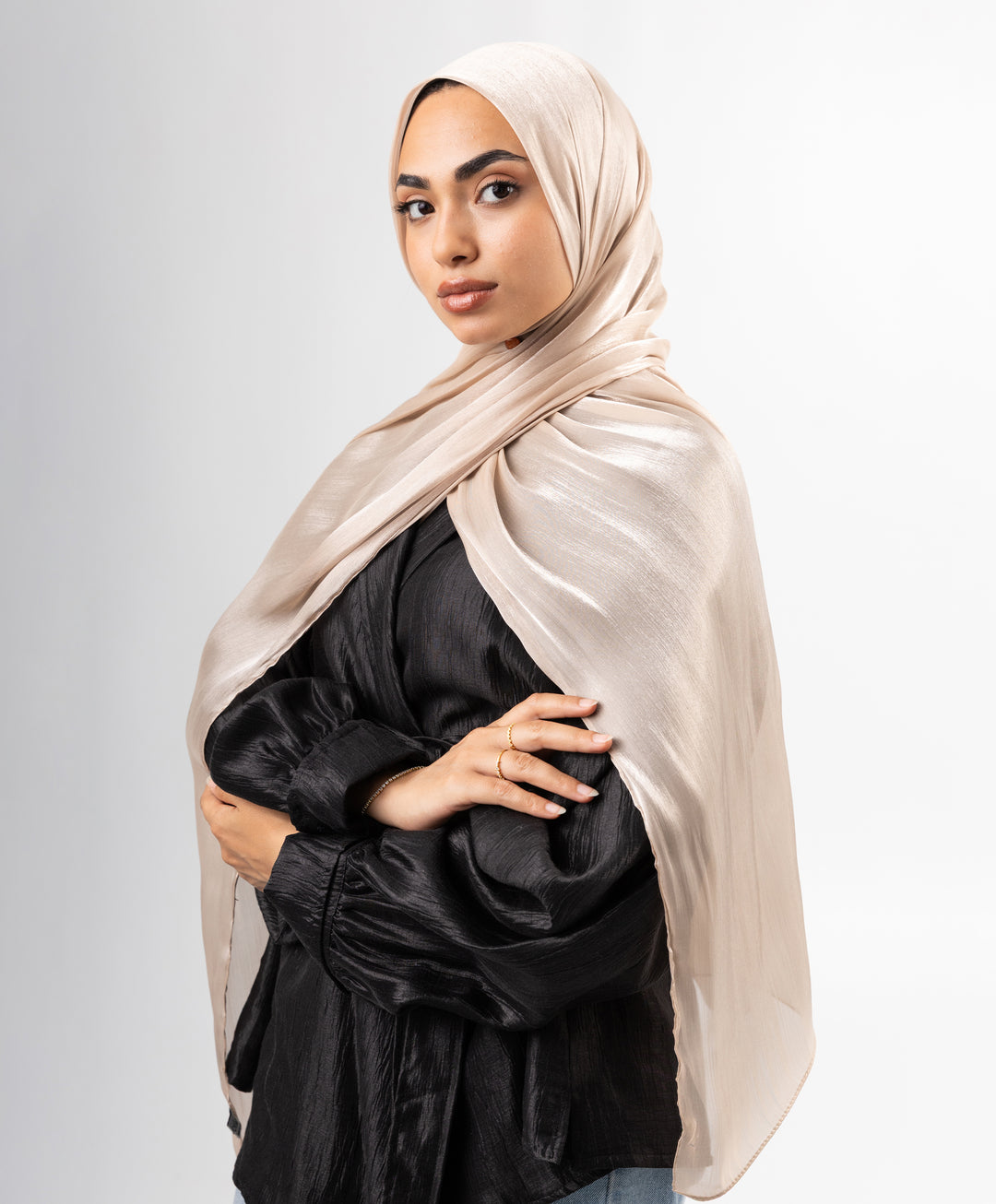 Organza Crinkle Satin Scarf