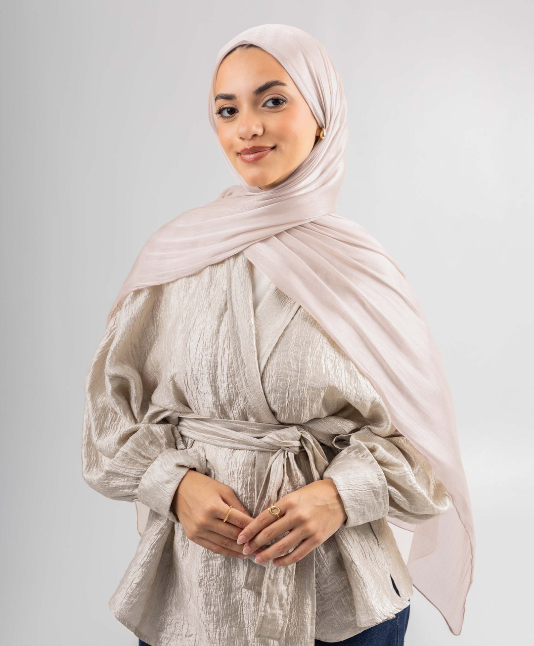 Organza Crinkle Satin Scarf