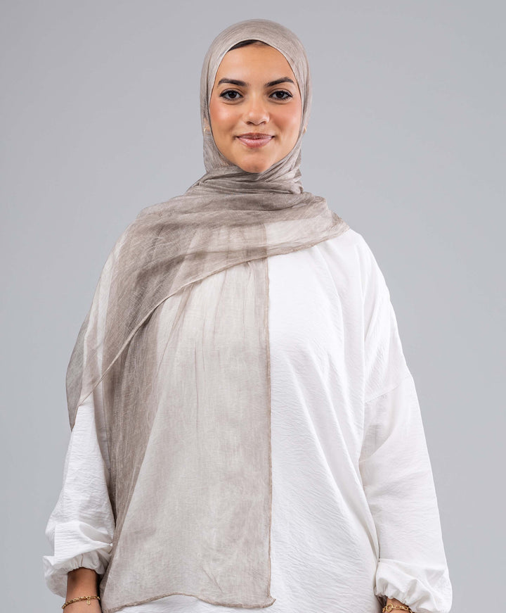 Plain Marble Chiffon Scarf