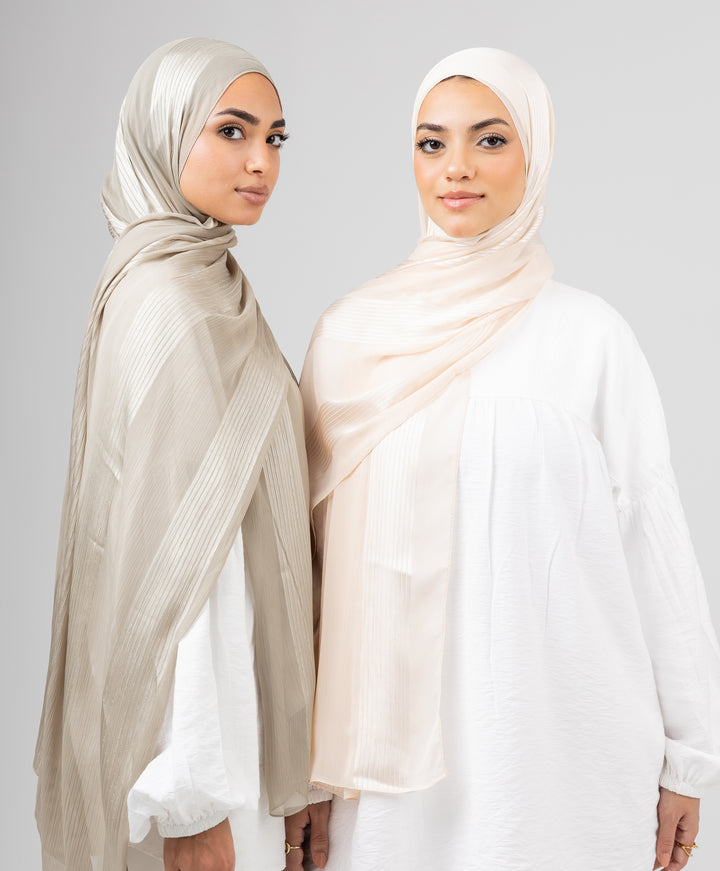 Glittery Crinkle Satin Chiffon Scarf