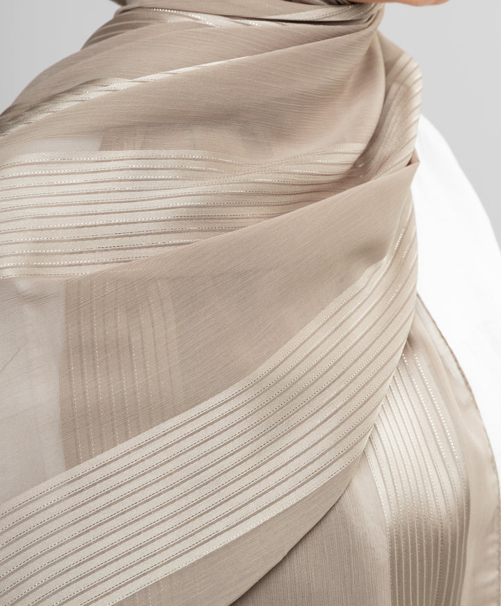 Glittery Crinkle Satin Chiffon Scarf