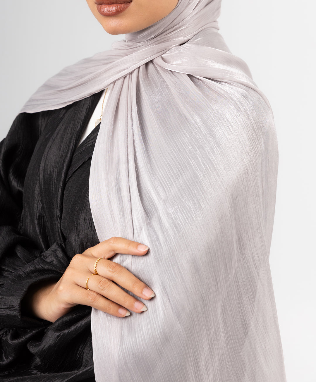 Organza Crinkle Satin Scarf – Le Voile