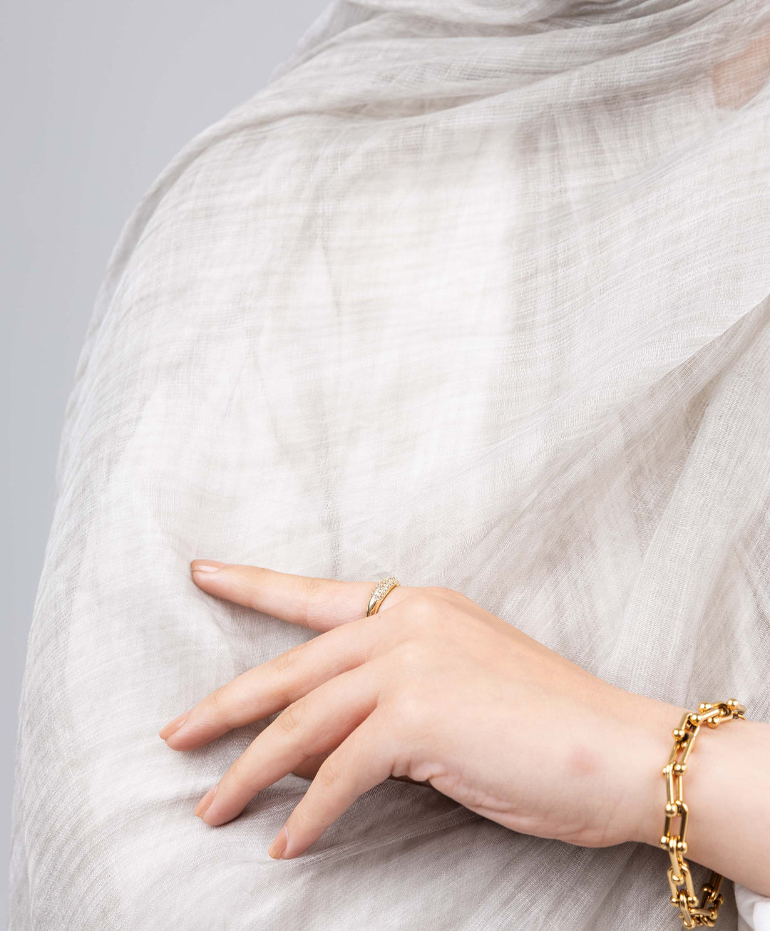 Lined Marble Chiffon Scarf