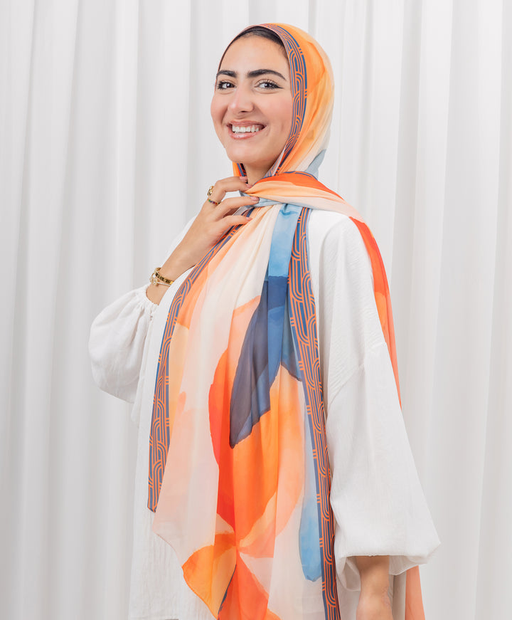 Vibrant Vision Chiffon Scarf