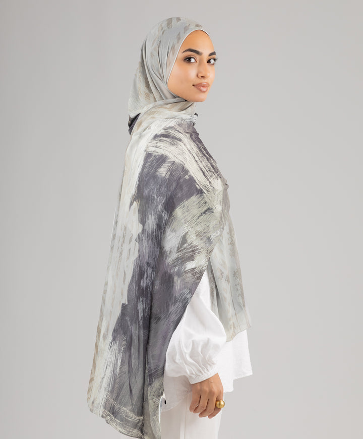 Grey Canvas Chiffon Scarf