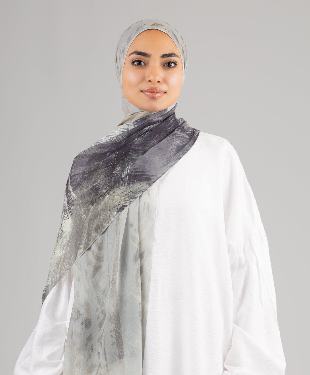 Grey Canvas Chiffon Scarf