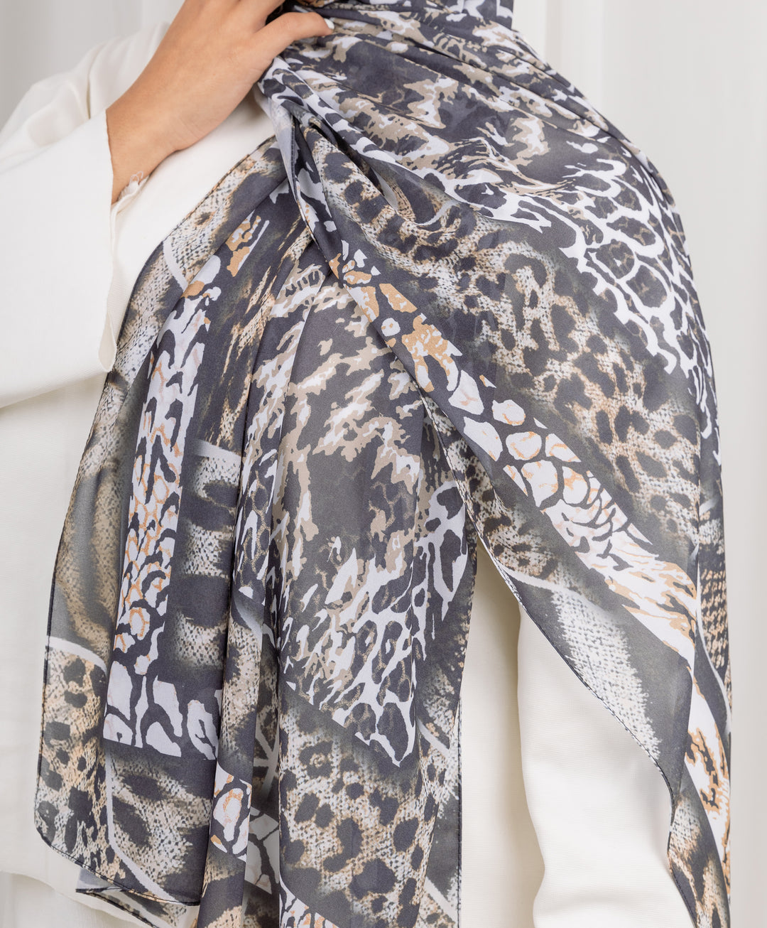 Sleek Leopard Chiffon Scarf