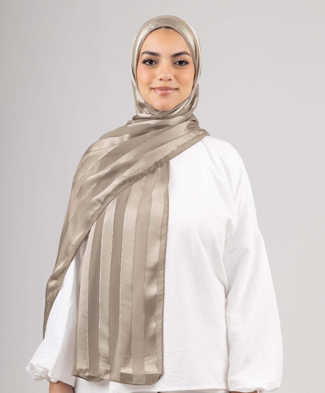 Striped Chiffon Scarf